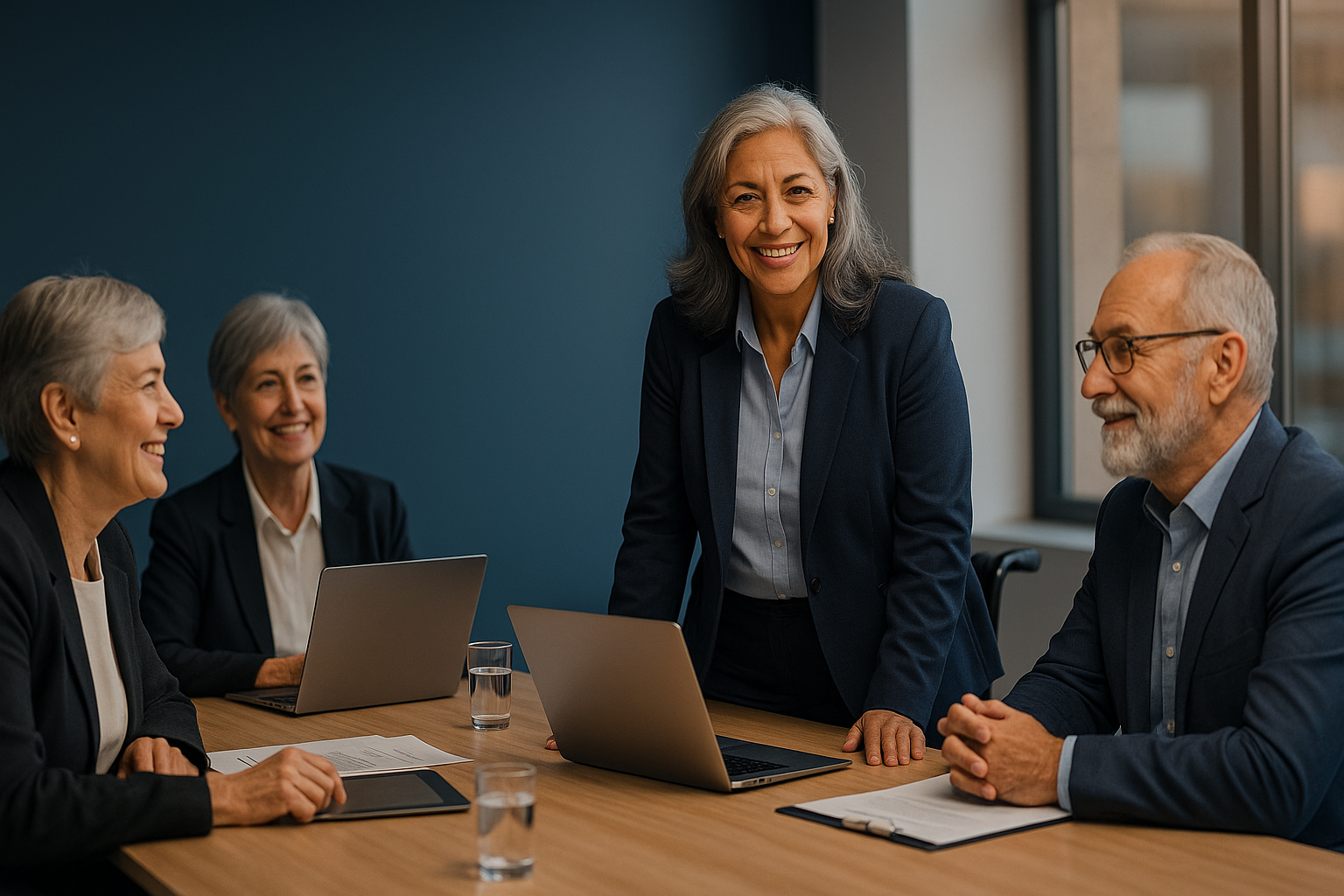 Consultores senior en reunión profesional